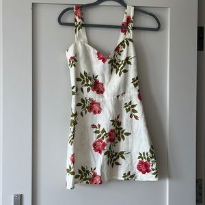 Linen roses red dress, Last season. Worn maybe twice was dry cleaned last season